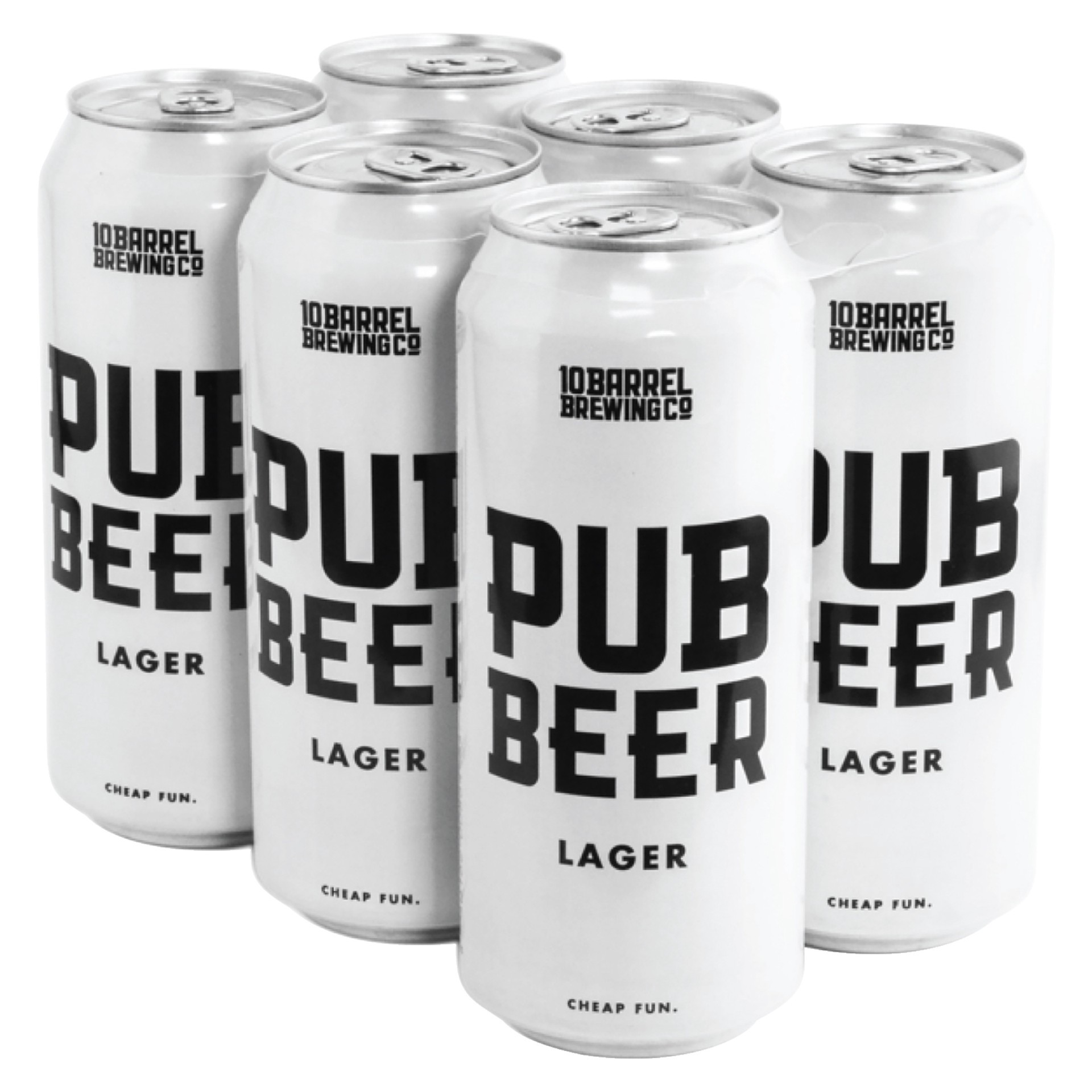 slide 1 of 4, 10 Barrel Brewing Co.. Pub Beer Lager, 6 Pack 16 fl. oz. Cans, 5% ABV, 6 ct
