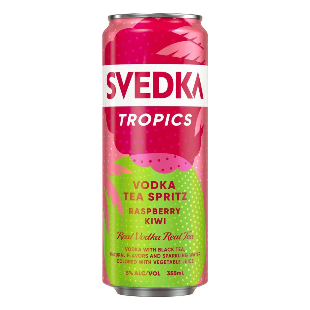 slide 5 of 8, SVEDKA Tropics Variety Pack Vodka Tea Spritz Canned Cocktail, 8 pk 355 mL Cans, 5% ABV, 96.03 fl oz