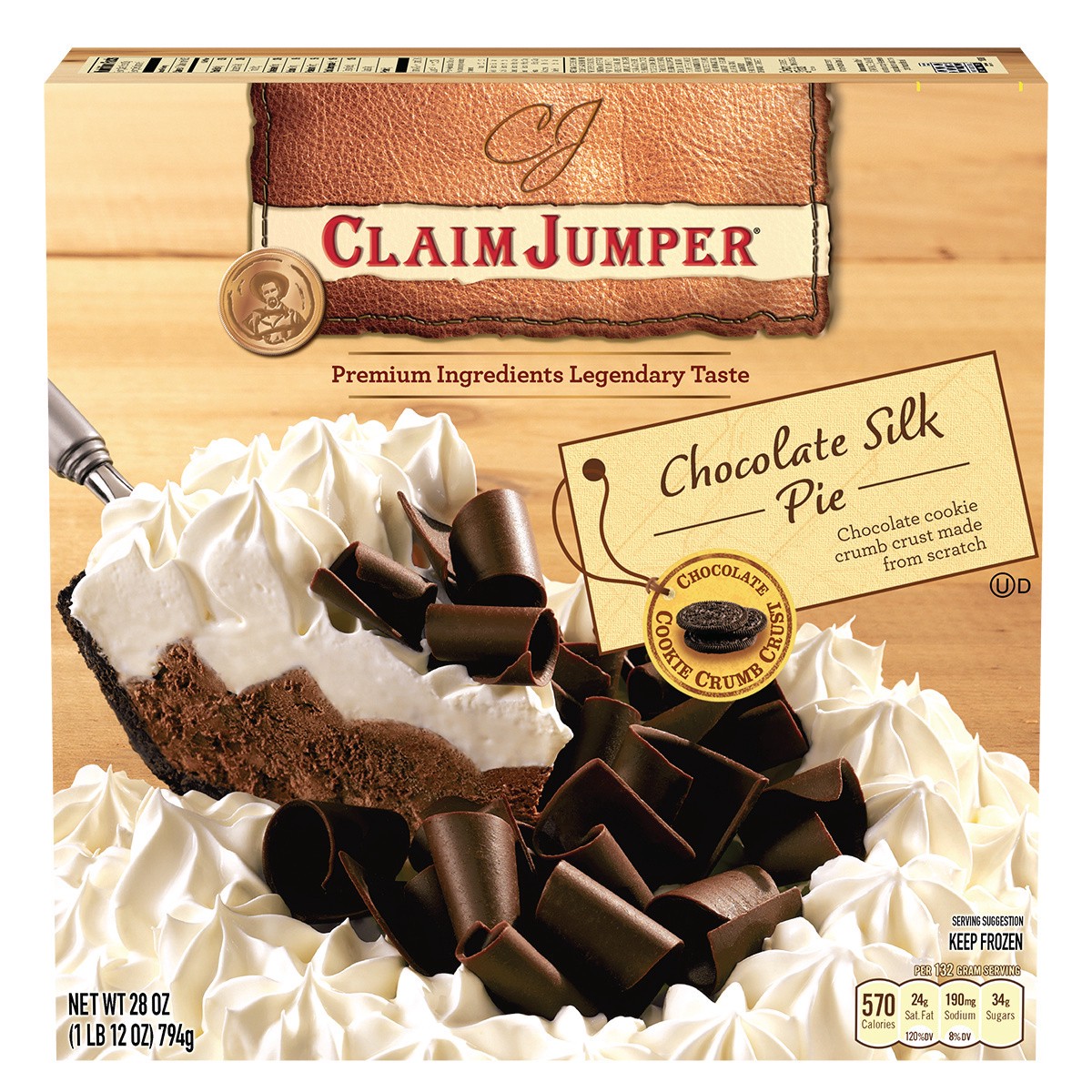 slide 1 of 1, Claim Jumper Chocolate Silk Pie Frozen Dessert, 28 Oz, 28 oz