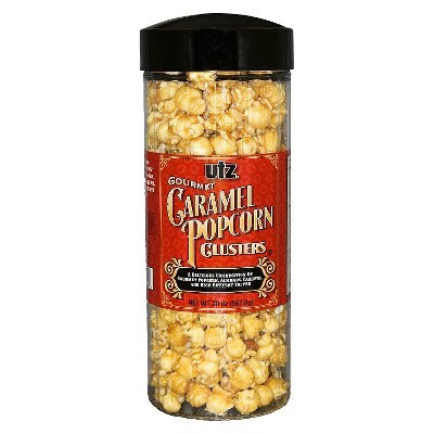 slide 1 of 7, Utz 19 oz Utz Gourmet Caramel Popcorn Clusters Barrel, 19 oz