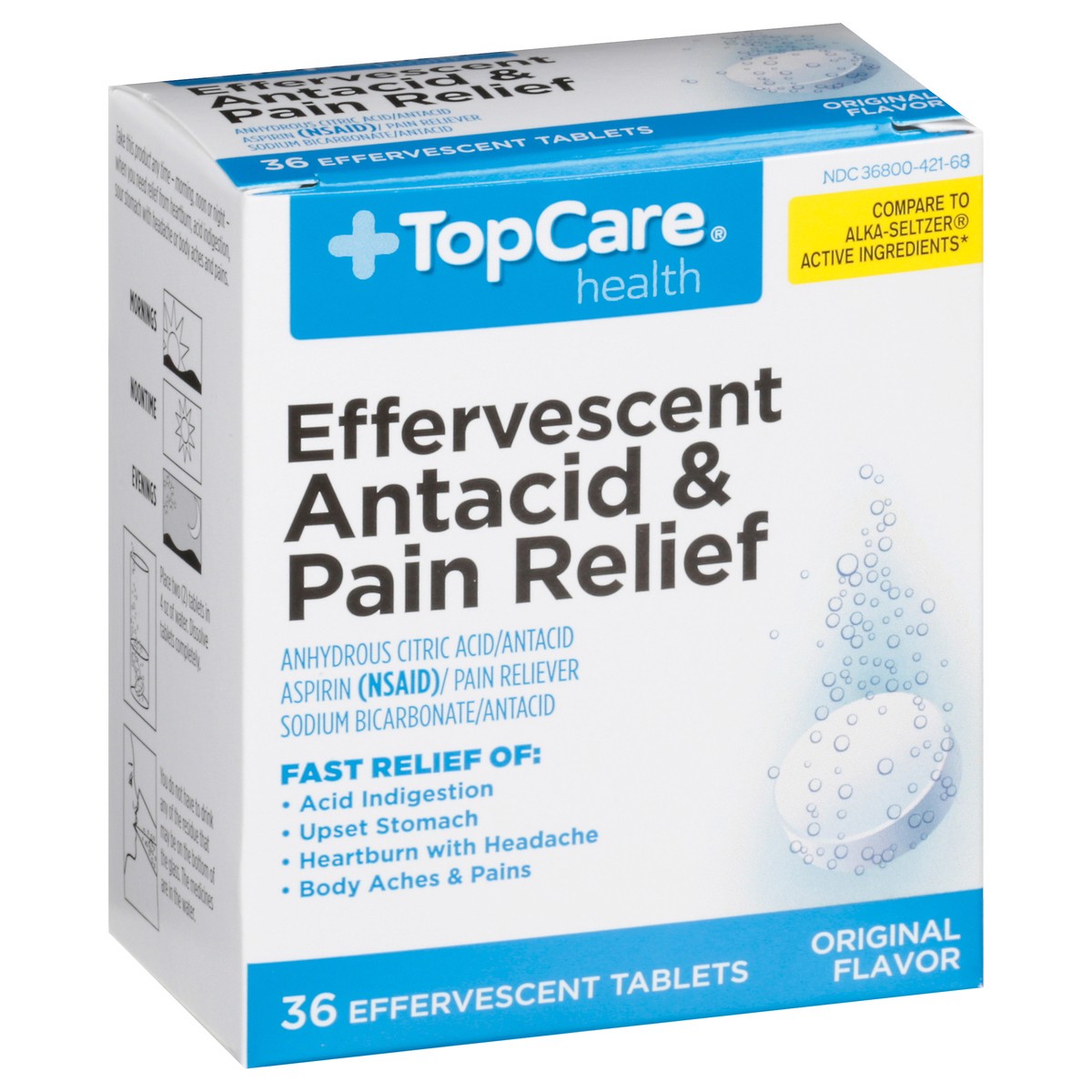 slide 2 of 9, TopCare Effervescent Antacid, 36 ct