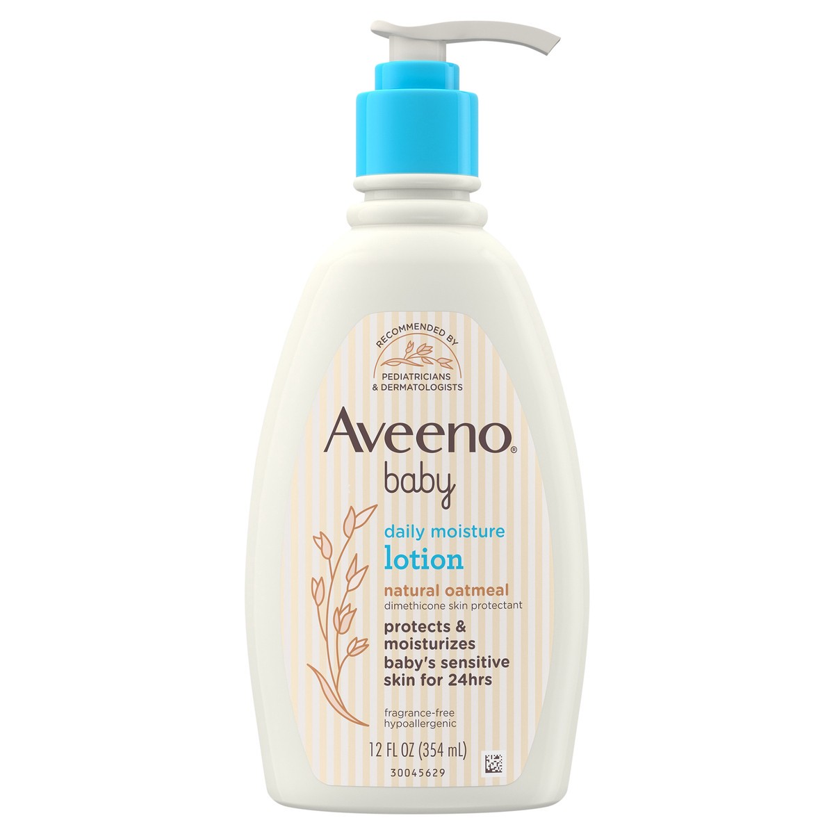 slide 1 of 10, Aveeno Daily Moisture Body Lotion for Delicate Skin, Natural Colloidal Oatmeal & Dimethicone, Hypoallergenic Moisturizing Baby Lotion, Fragrance-, Phthalate- & Paraben-Free, 12 fl. oz, 12 fl oz