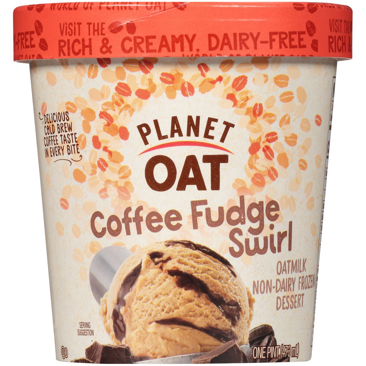 slide 4 of 7, Planet Oat Coffee Fudge Swirl Non-Dairy Frozen Dessert, One Pint, 16 oz