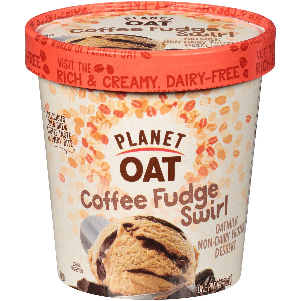 slide 1 of 7, Planet Oat Coffee Fudge Swirl Non-Dairy Frozen Dessert, One Pint, 16 oz