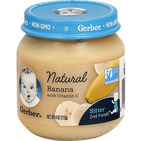 slide 1 of 1, Gerber Natural 2Nd Foods Baby Food Banana With Vitamin C, 4 oz