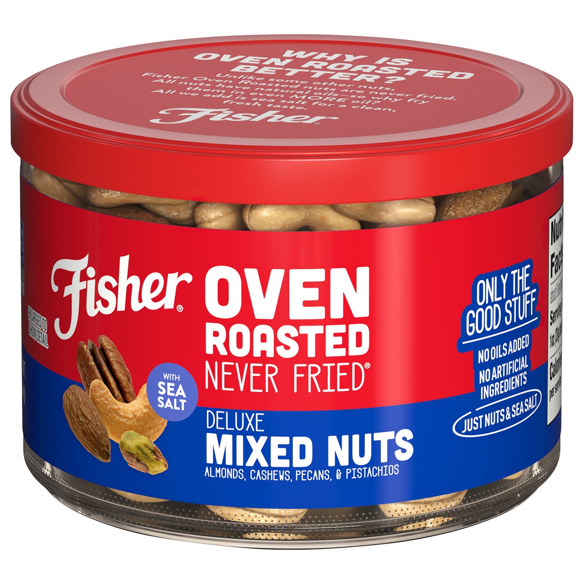 slide 11 of 15, Fisher Oven Roasted Never Fried Deluxe Mixed Nuts with Sea Salt 8.75 oz, 8.75 oz