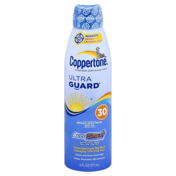 slide 1 of 1, Coppertone Ultra Guard Broad Spectrum SPF 30 Sunscreen Continuous Spray, 6 fl oz