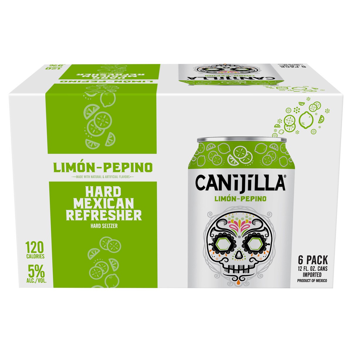 slide 1 of 7, Canijilla Limon Pepino Hard Seltzer, 6 Pack, 12 fl oz Cans, 12 oz