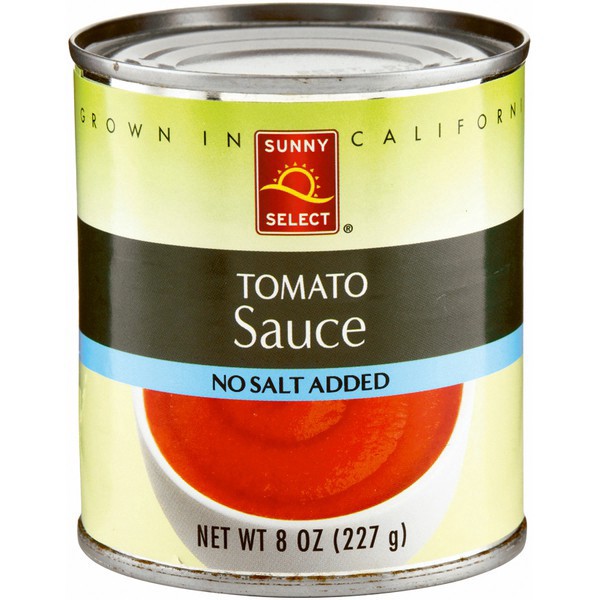 slide 1 of 1, Sunny Select No Salt Added Tomato Sauce 8 oz, 8 oz