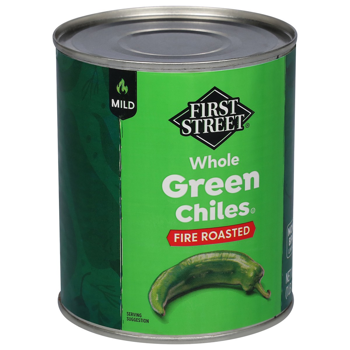 slide 4 of 4, First Street Whole Green Chilis, 28 oz