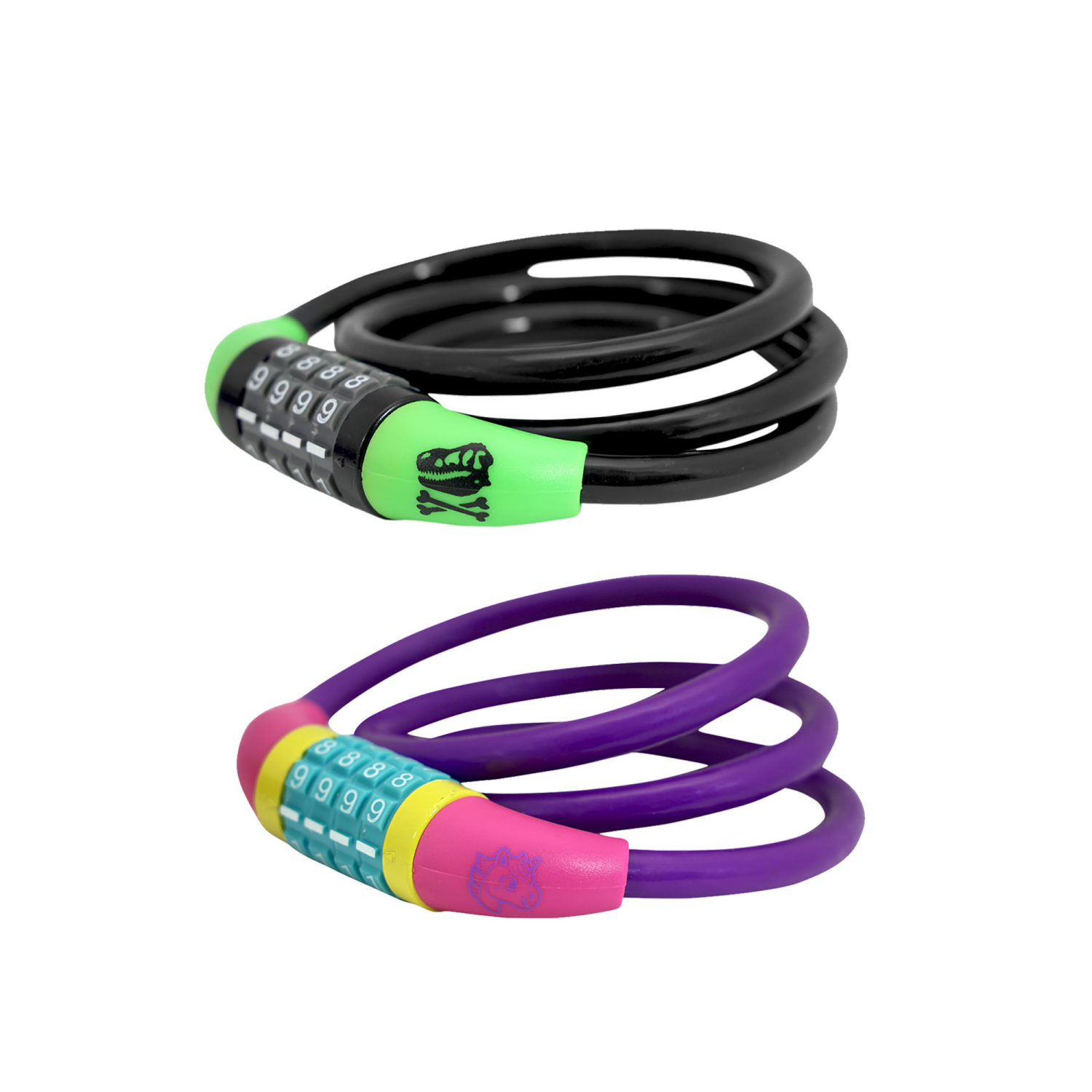 slide 1 of 1, Raskullz Bike Cable Lock Assortment. Choose Either Unicorn Or Dino!, 1 ct
