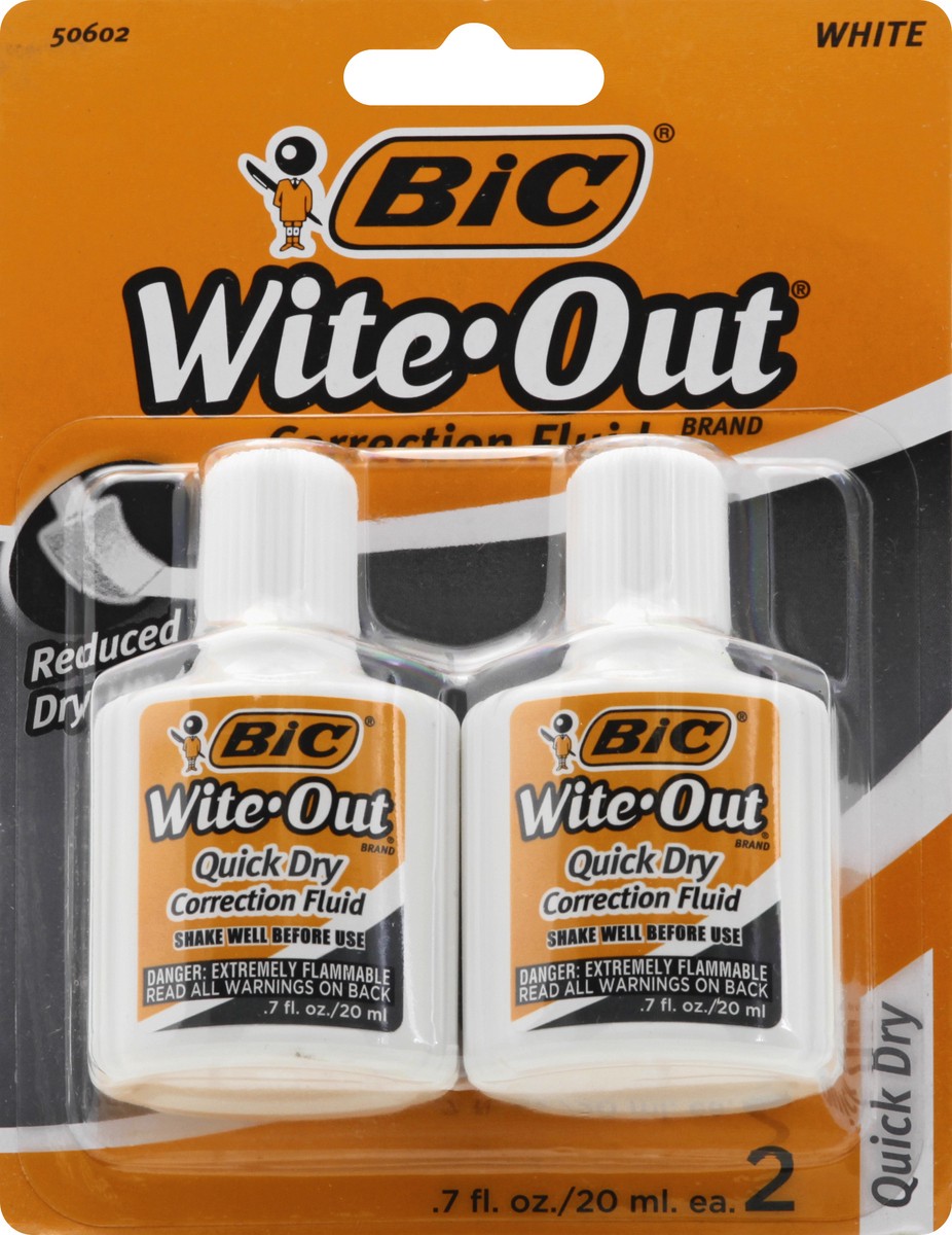 slide 11 of 11, BIC Wite Out White Quick Dry Correction Fluid 2 ea, 2 ct