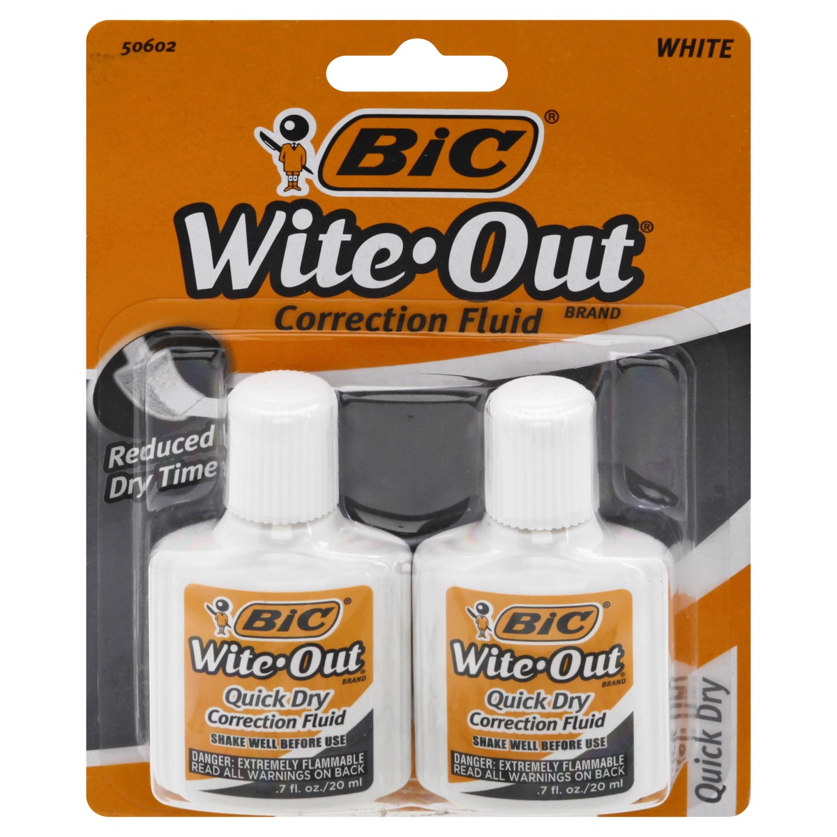 slide 1 of 3, BIC Wite-Out Quick-Dry Correction Fluid, White, 2 ct; 0.7 fl oz