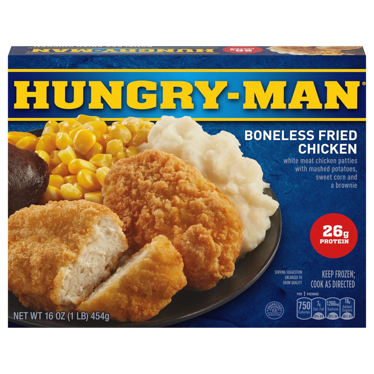 slide 1 of 5, Hungry-Man Boneless Fried Chicken, Frozen Meal, 16 oz, 16 oz
