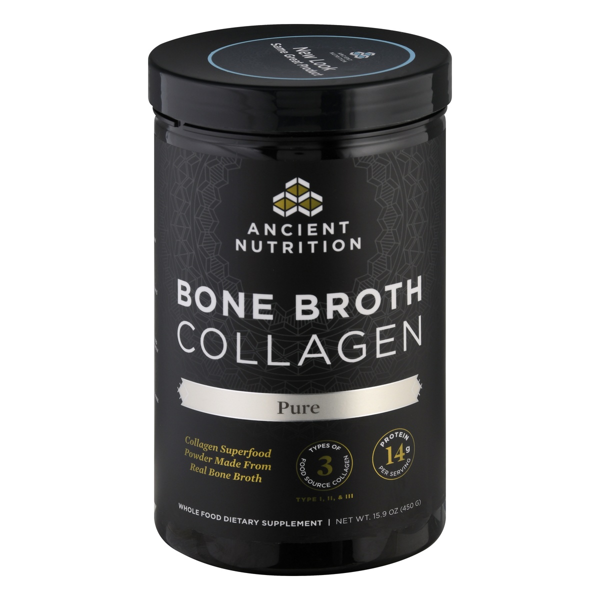 slide 1 of 1, Ancient Nutrition Pure Bone Broth Collagen, 450 gram