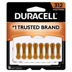 Duracell Size 312 Hearing Aid Batteries, 16/Pack