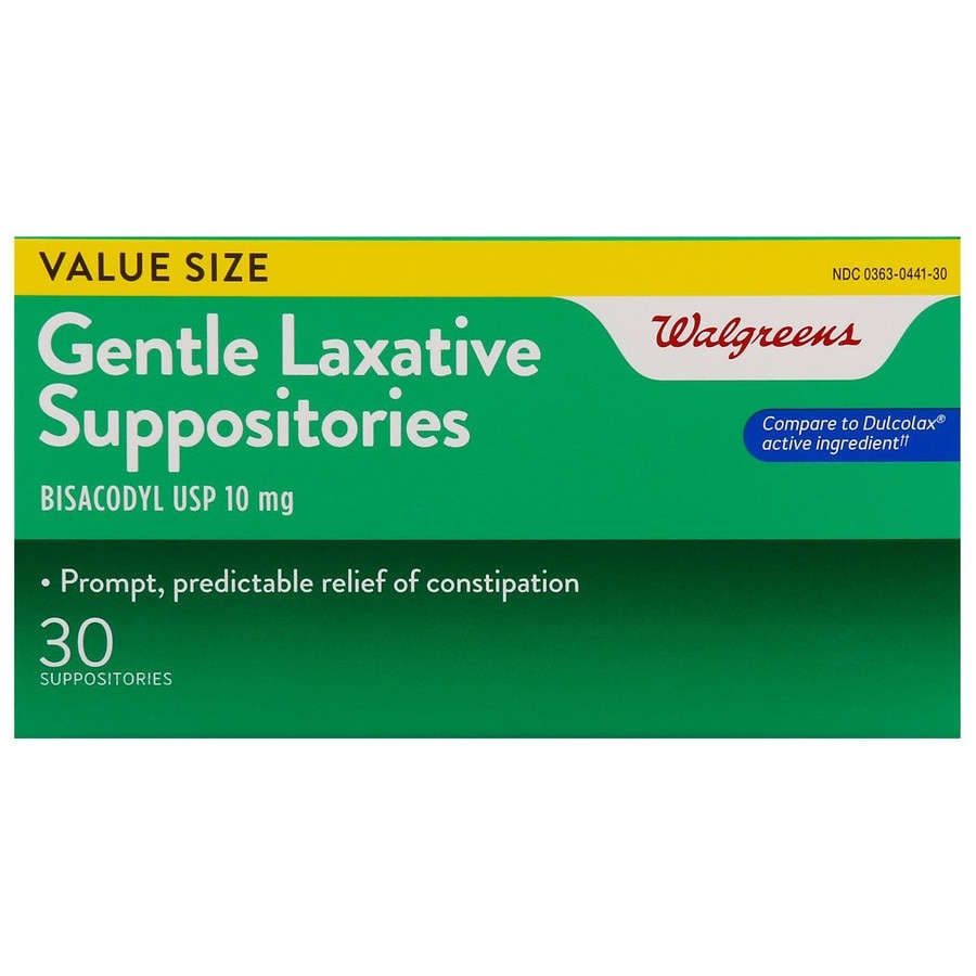 slide 1 of 1, Walgreens Gentle Laxative Suppositories, 30 ct