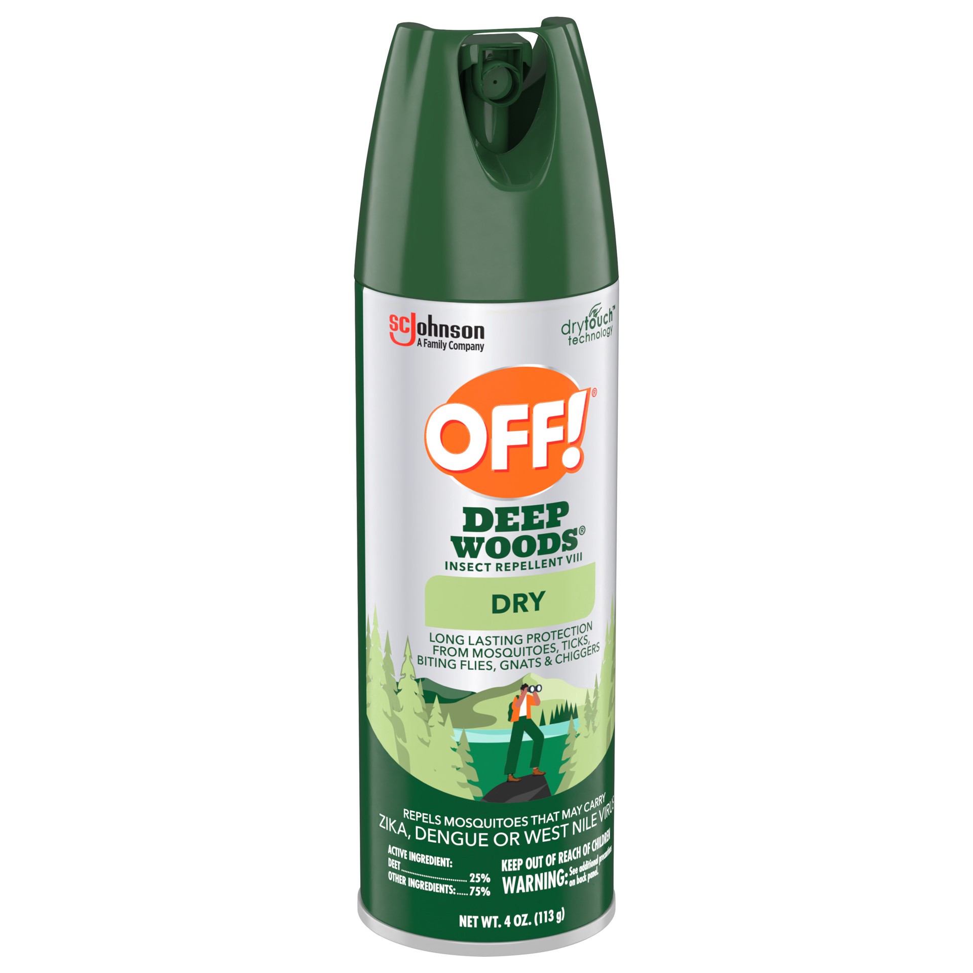 slide 5 of 5, OFF! Deep Woods Insect Repellent VIII, Non-Greasy DEET Mosquito Repellent Dry, 4 oz, 4 oz