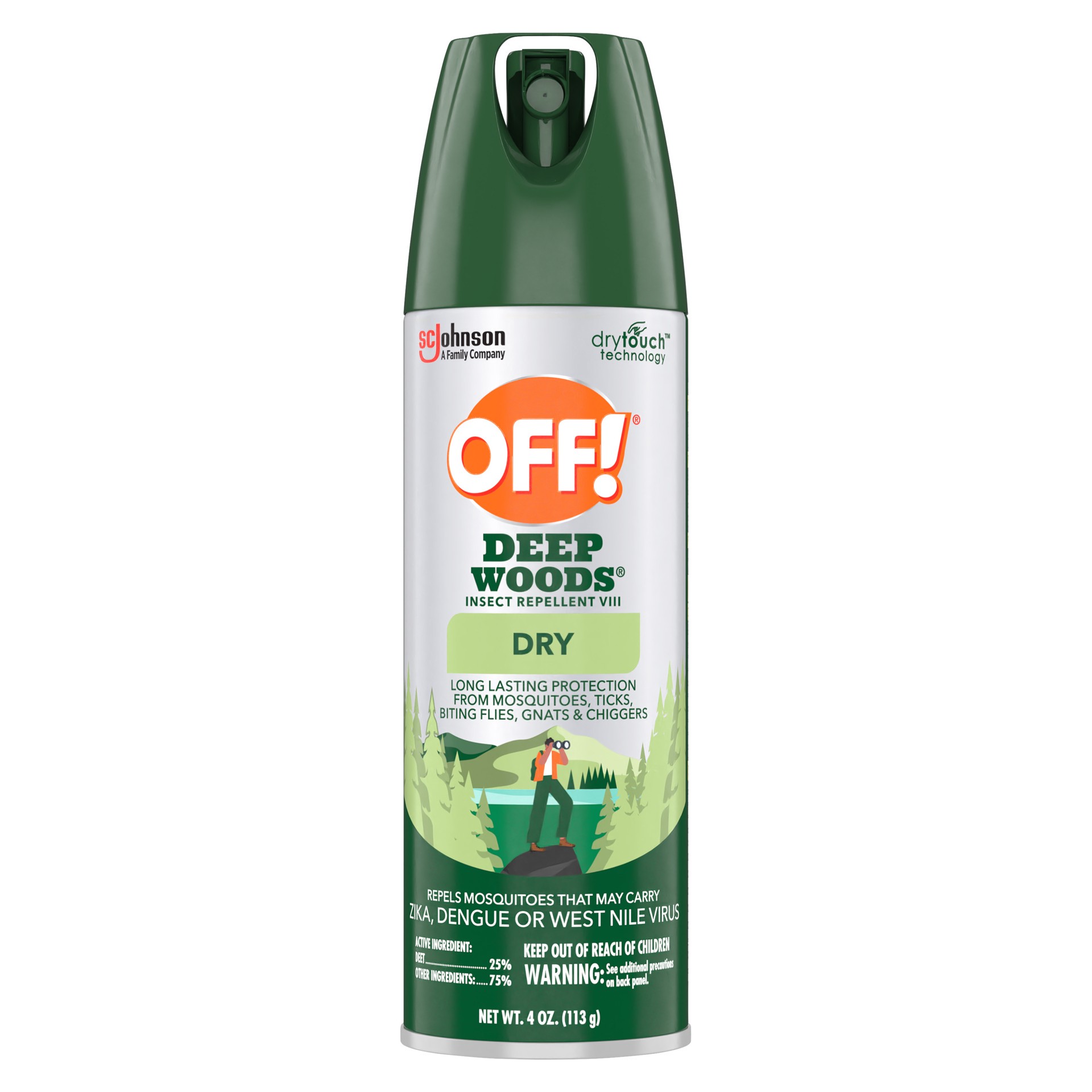 slide 4 of 5, OFF! Deep Woods Insect Repellent VIII, Non-Greasy DEET Mosquito Repellent Dry, 4 oz, 4 oz