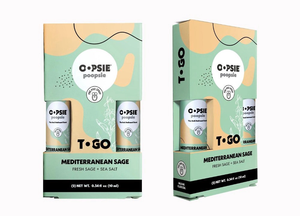 slide 1 of 1, MAR COMPANY Oopsie Poopsie To-Go 2 Pack Mediterranean Sage, 2 ct; 0.34 fl oz
