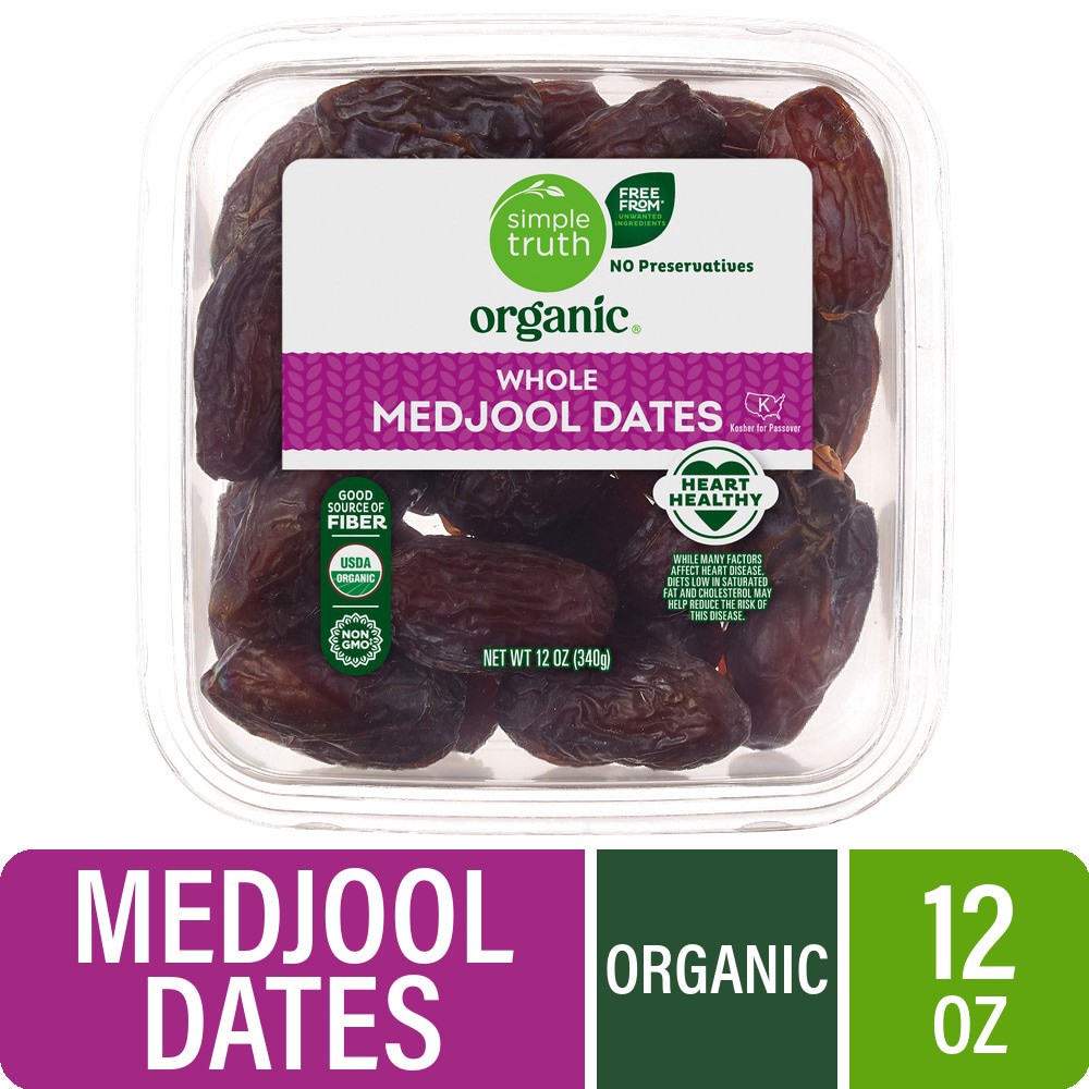 slide 1 of 3, Simple Truth Whole Medjool Dates, 12 oz, 12 oz
