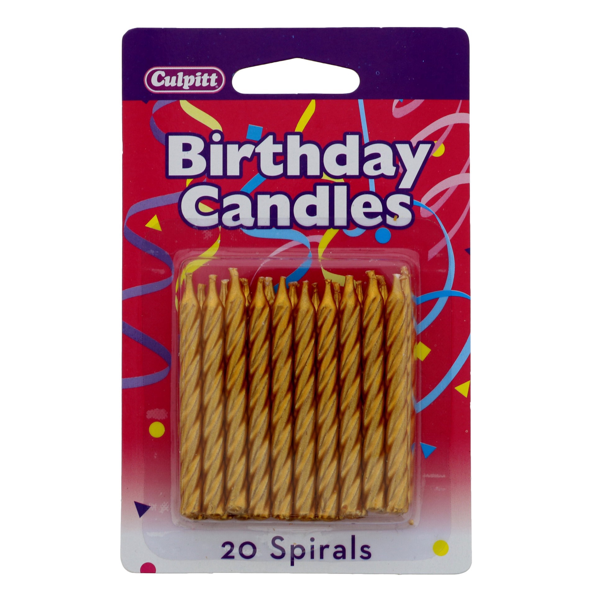 slide 1 of 1, DecoPac Gold Spiral Candles, 20 ct