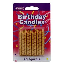 DecoPac Gold Spiral Candles