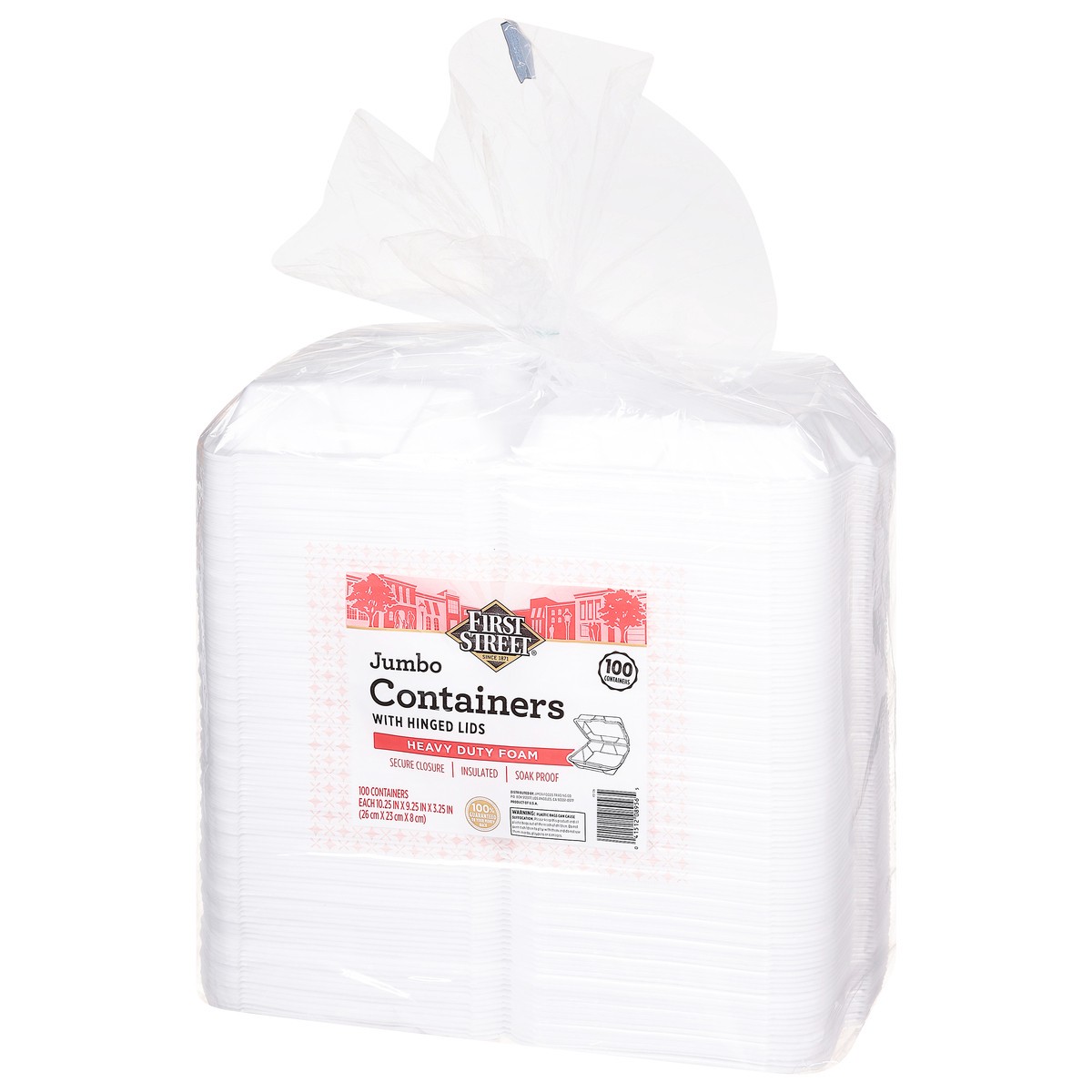 slide 6 of 12, First Street Jumbo 1 Compartment Containers, 100 ct