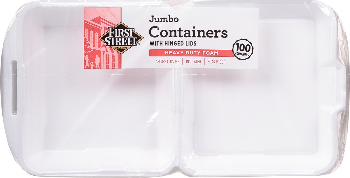 slide 8 of 12, First Street Jumbo 1 Compartment Containers, 100 ct