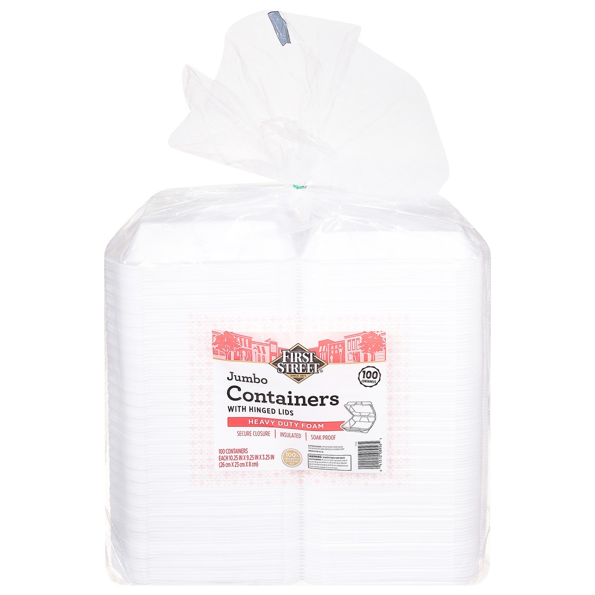 slide 9 of 12, First Street Jumbo 1 Compartment Containers, 100 ct