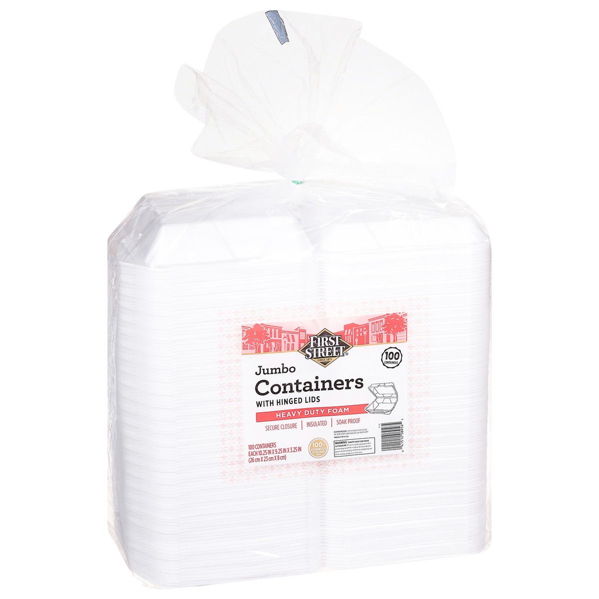 slide 4 of 12, First Street Jumbo 1 Compartment Containers, 100 ct