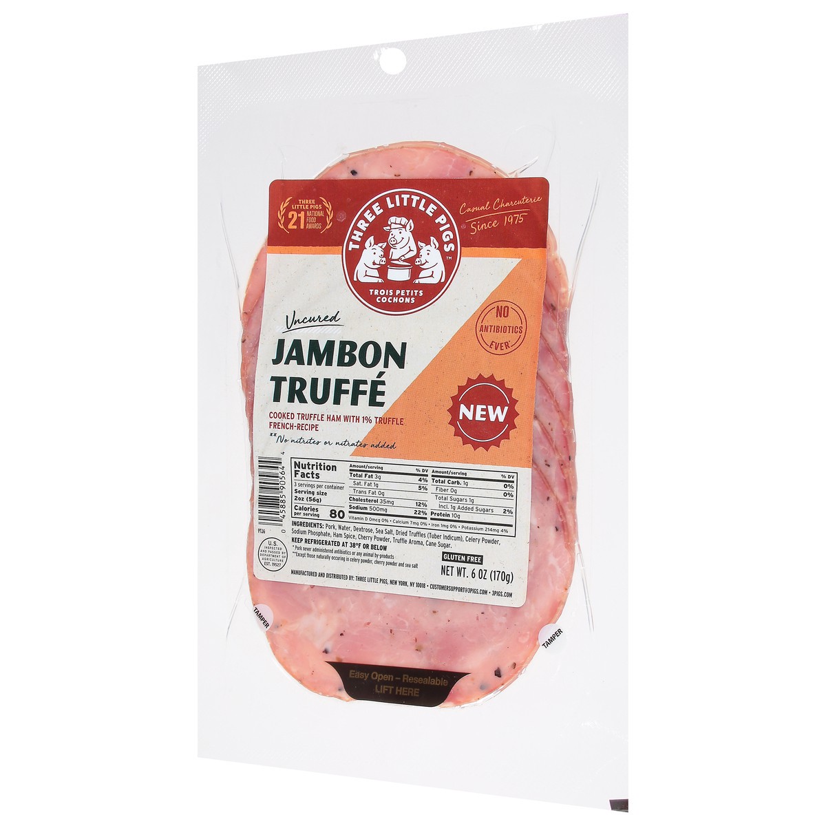 slide 4 of 14, Three Little Pigs Uncured Jambon Truffe 6 oz, 6 oz