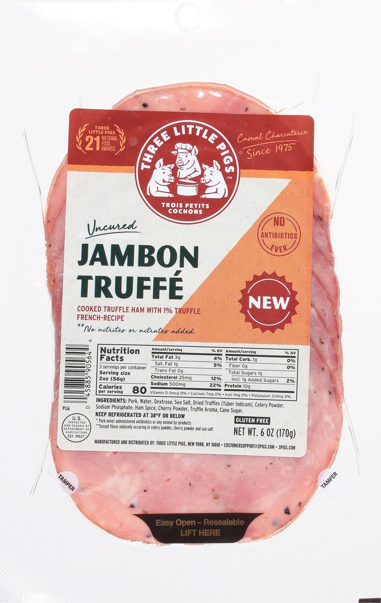 slide 3 of 14, Three Little Pigs Uncured Jambon Truffe 6 oz, 6 oz