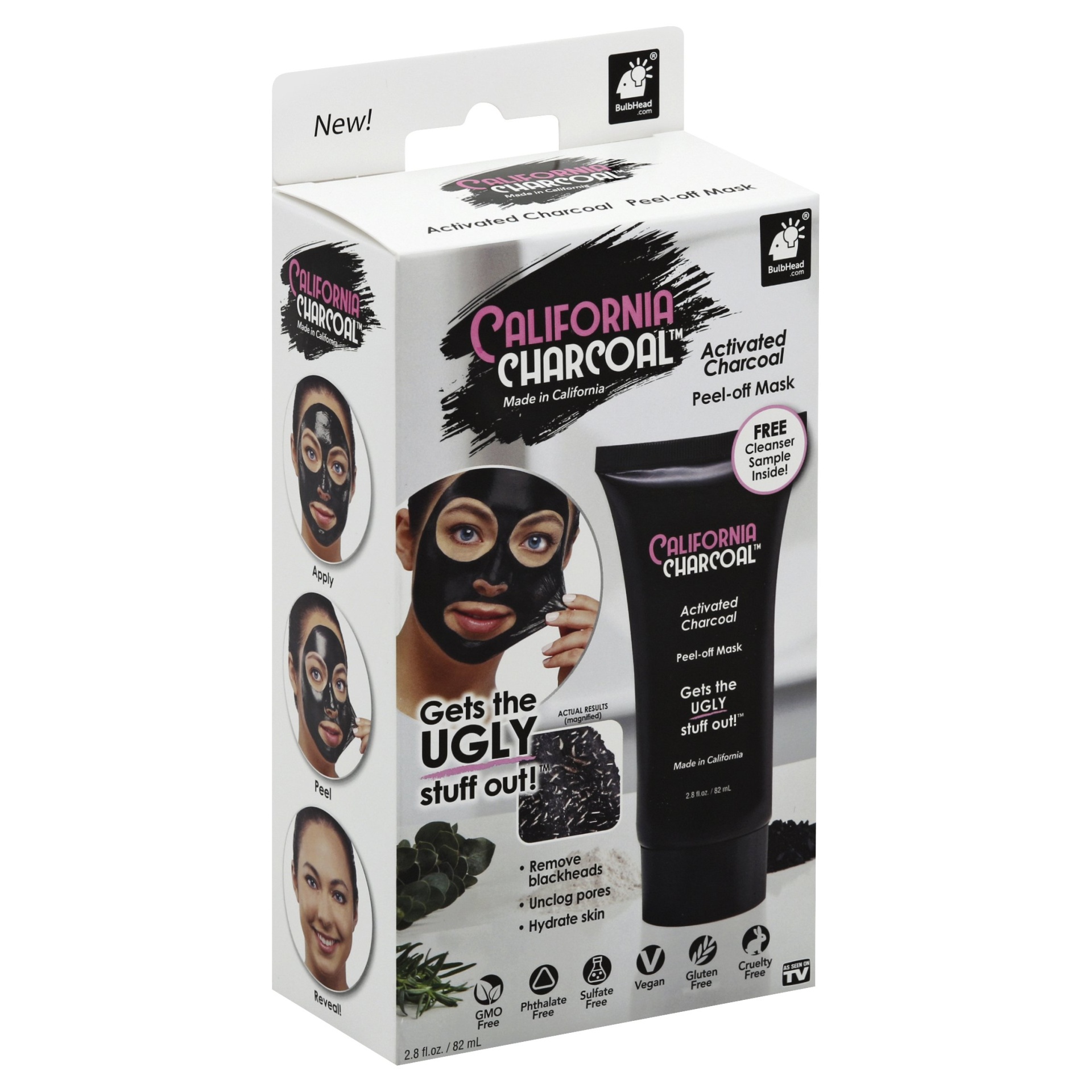 slide 1 of 1, California Charcoal Peel-Off Mask - Black, 2.8 oz
