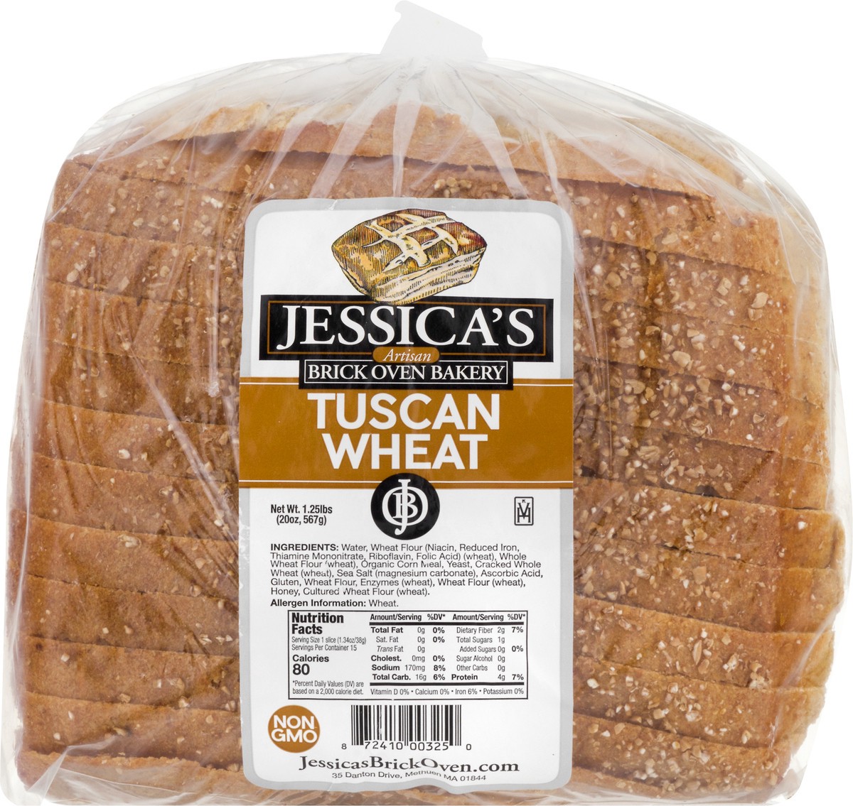 slide 9 of 9, Jessicas Artisan Brick Oven Bakery Tuscan Wheat 1.25 lb, 1.25 lb