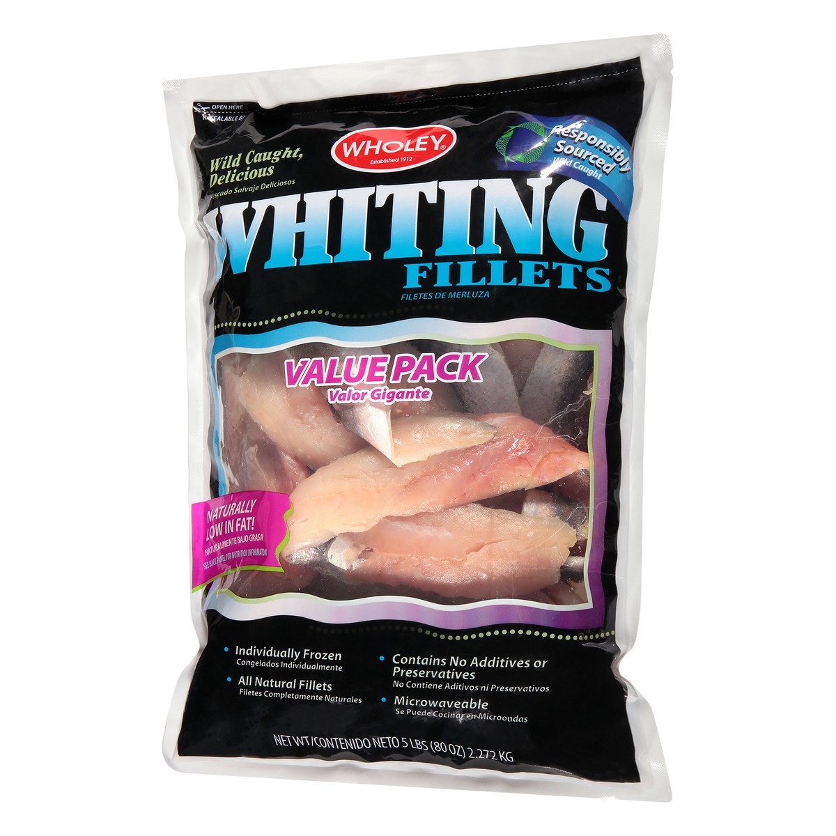 slide 5 of 9, Wholey Whiting Fillets Value Pack 5 lb, 5 lb