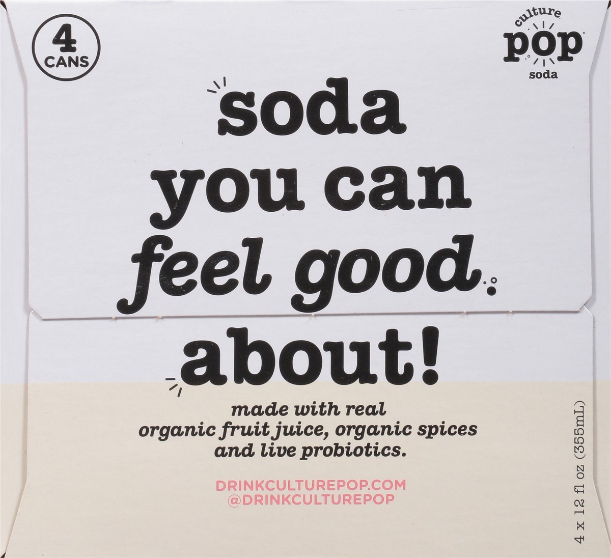 slide 7 of 9, Culture Pop Pink Grapefruit & Ginger Probiotic Soda - 4 ct, 1 ct