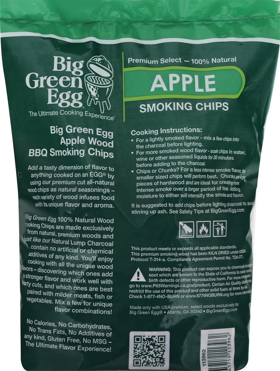 slide 8 of 10, Big Green Egg Apple Smoking Chips 2.9 lt, 2.90 l