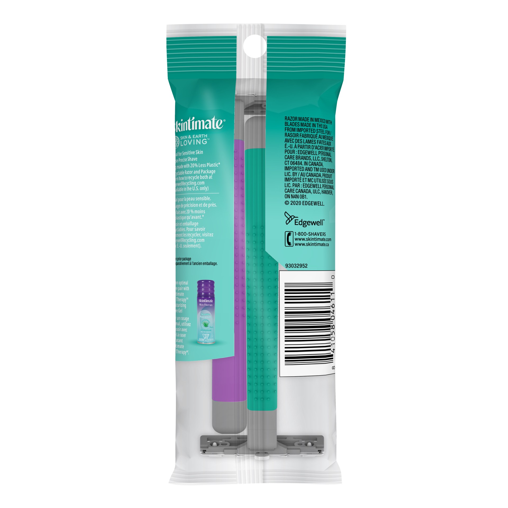 slide 6 of 7, Skintimate 2 Blades Sensitive Skin Unscented Razors 2 ea, 2 ct