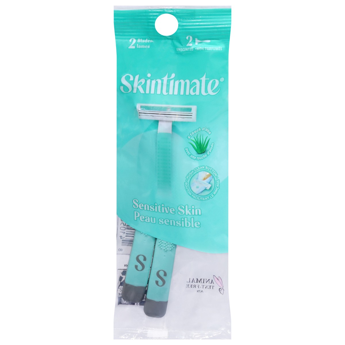 slide 1 of 7, Skintimate 2 Blades Sensitive Skin Unscented Razors 2 ea, 2 ct