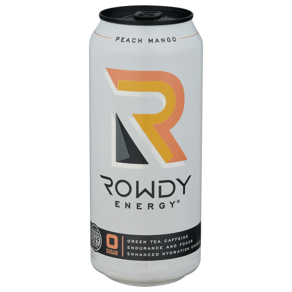 slide 1 of 1, Rowdy Energy Peach Mango, Sugar Free Energy Drink, 16 fl oz