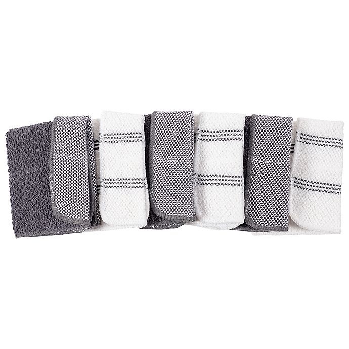 slide 1 of 2, Simply Essential Scrubber Dish Cloths - Grey, 6 ct