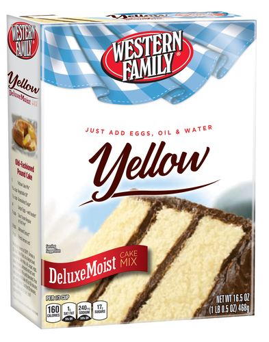 slide 1 of 1, Western Family Yellow Cake, 16.5 oz