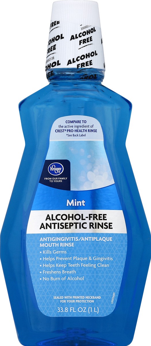 slide 1 of 3, Kroger Alcohol-Free Mint Antiseptic Rinse, 1 liter