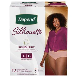 Depend Silhouette Adult Incontinence and Postpartum Underwear for Women, Large, Maximum Absorbency, Black, Pink and Berry, 12 Count
