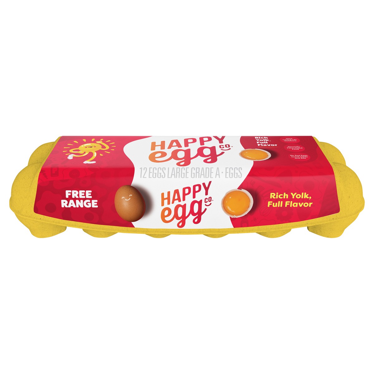 slide 1 of 2, Happy Egg Co. Free Range Large Grade A Brown Eggs, 1 doz