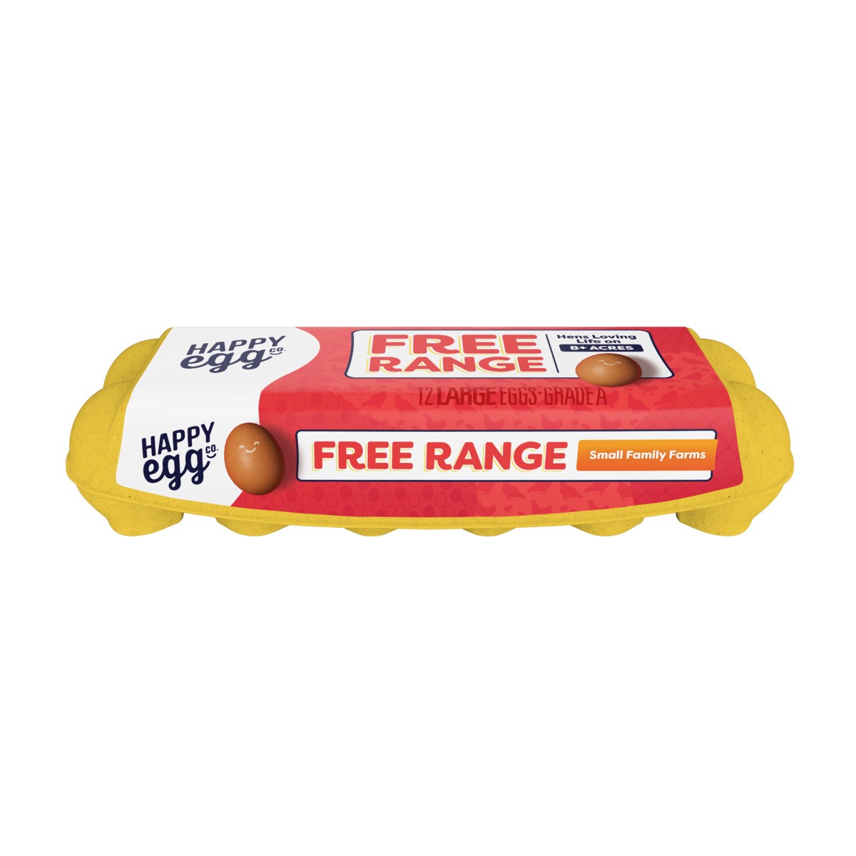 slide 1 of 2, The Happy Egg Co. Large Brown Grade A Free Range Eggs - 12ct, 12 ct