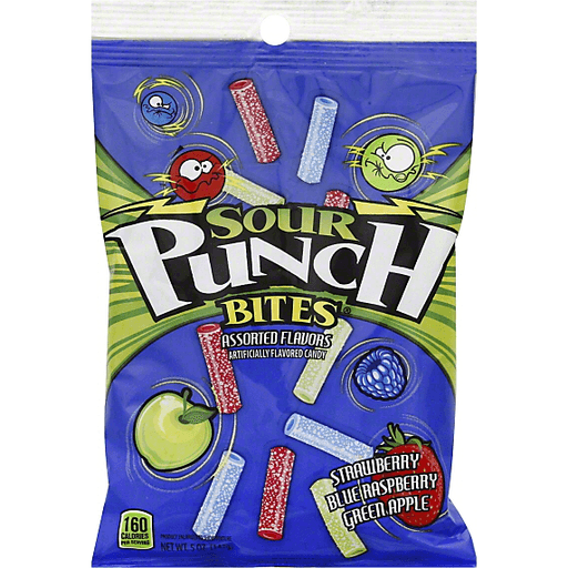 slide 3 of 4, Sour Punch Bites Assorted Flavors Candy 5 oz, 5 oz