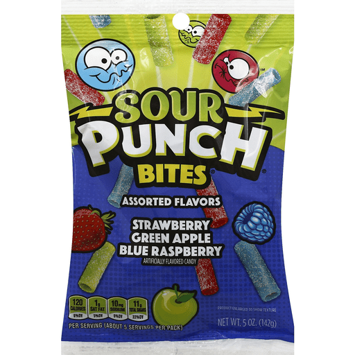 slide 4 of 4, Sour Punch Bites Assorted Flavors Candy 5 oz, 5 oz