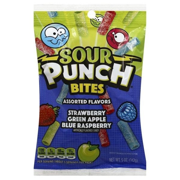 slide 1 of 4, Sour Punch Bites Assorted Flavors Candy 5 oz, 5 oz